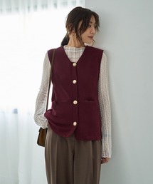 STYLE DELI（スタイルデリ）の「GOLDボタンリブニットソーベスト（ベスト・レディース）」