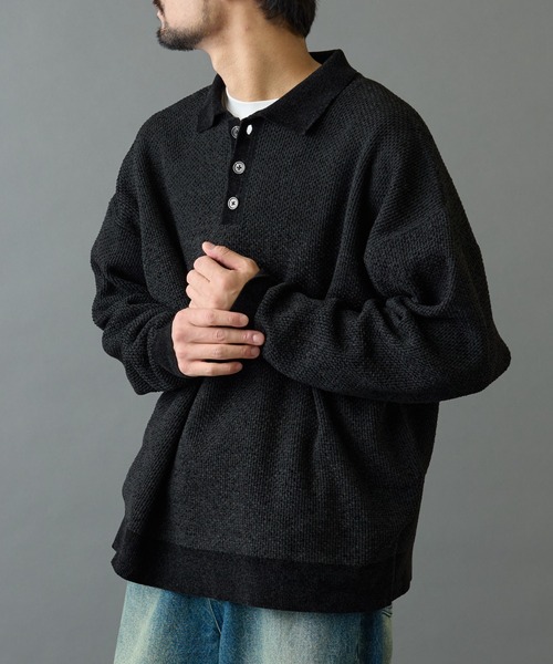 COLONY 2139（コロニートゥーワンスリーナイン）の「モールニットポロ（ニット/セーター・メンズ・チャコールグレー/ブラック・LARGE/MEDIUM）」の19枚目の写真