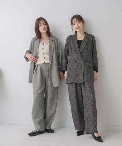 RETRO GIRL（レトロガール）の「【WEB限定】ツイードダブルブレストテーラー（テーラードジャケット・レディース・ブラウン/チャコールグレー/ブラック・FREE）」の5枚目の写真