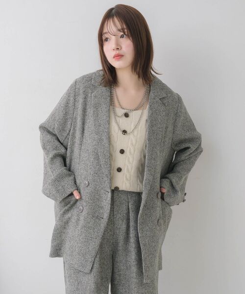 RETRO GIRL（レトロガール）の「【WEB限定】ツイードダブルブレストテーラー（テーラードジャケット・レディース・ブラウン/チャコールグレー/ブラック・FREE）」の10枚目の写真