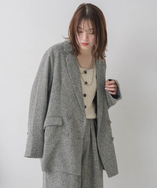 RETRO GIRL（レトロガール）の「【WEB限定】ツイードダブルブレストテーラー（テーラードジャケット・レディース・ブラウン/チャコールグレー/ブラック・FREE）」の11枚目の写真