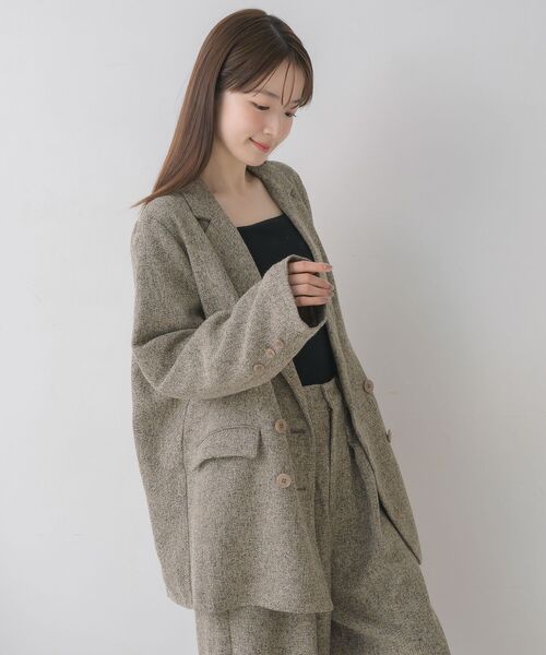 RETRO GIRL（レトロガール）の「【WEB限定】ツイードダブルブレストテーラー（テーラードジャケット・レディース・ブラウン/チャコールグレー/ブラック・FREE）」の17枚目の写真