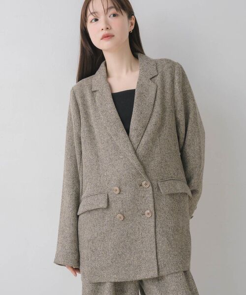 RETRO GIRL（レトロガール）の「【WEB限定】ツイードダブルブレストテーラー（テーラードジャケット・レディース・ブラウン/チャコールグレー/ブラック・FREE）」の19枚目の写真