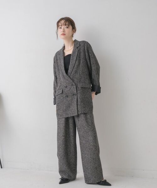 RETRO GIRL（レトロガール）の「【WEB限定】ツイードダブルブレストテーラー（テーラードジャケット・レディース・ブラウン/チャコールグレー/ブラック・FREE）」の20枚目の写真