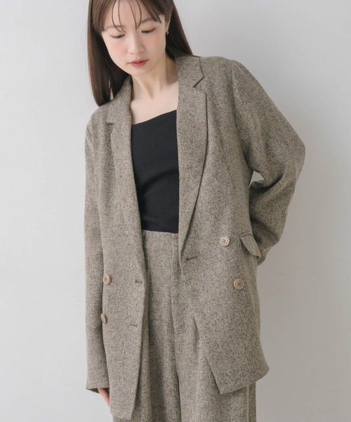 RETRO GIRL（レトロガール）の「【WEB限定】ツイードダブルブレストテーラー（テーラードジャケット・レディース・ブラウン/チャコールグレー/ブラック・FREE）」の3枚目の写真