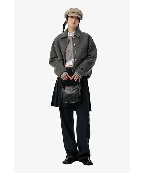 NICK&NICOLE(ニックアンドニコール)の「CROP CABLE SWEATER TOP_GRAY(ニット/セーター・レディース・その他・FREE)」の4枚目の写真