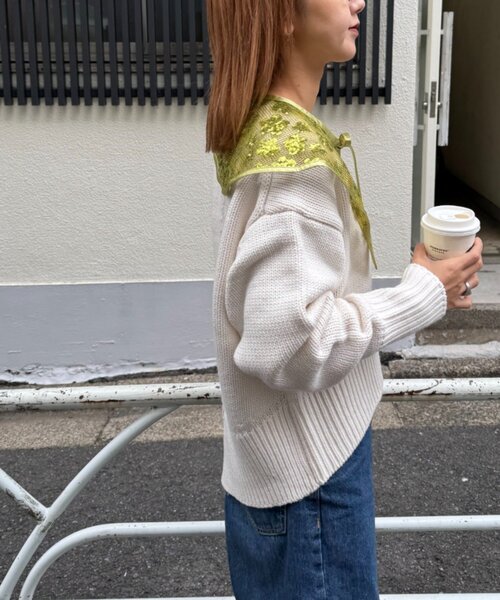 HELLO.SANFRANCISCO(ハローサンフランシスコ)の「■【HELLO.SANFRANCISCO/ハローサンフランシスコ】スパンコール付け衿(付け襟・レディース・サックスブルー/パープル/グリーン・ONE SIZE)」の16枚目の写真