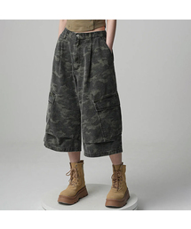 Side Big Denim Shorts CAMO