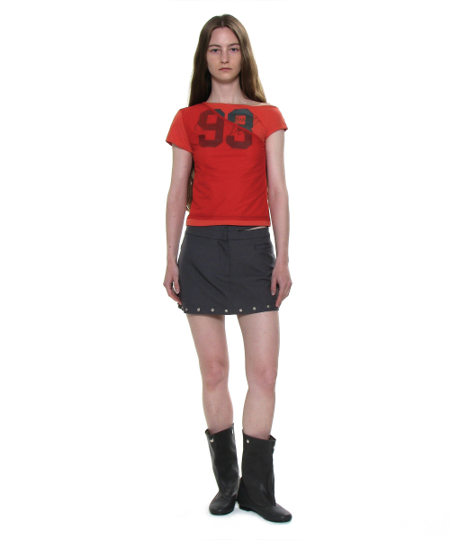 PARTIMENTO WOMEN(パルティメントウィメン)の「ナンバリングアンバランスドレイヤートップ_チリ(Tシャツ/カットソー・レディース・その他・SMALL/MEDIUM)」の5枚目の写真