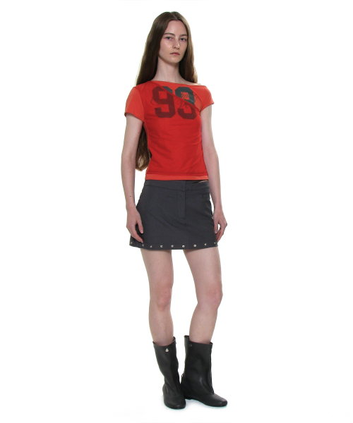 PARTIMENTO WOMEN(パルティメントウィメン)の「ナンバリングアンバランスドレイヤートップ_チリ(Tシャツ/カットソー・レディース・その他・SMALL/MEDIUM)」の7枚目の写真