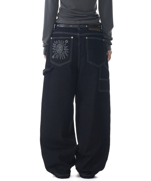 AAKAM(アーカム)の「Needlework Carpenter Denim Pants (Black)(デニムパンツ・レディース・ブラック・1/2)」の9枚目の写真