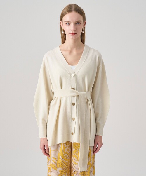 ANAYI（アナイ）の「メリノウールベルト付き カーディガン（カーディガン/ボレロ・レディース・ネイビー/オフホワイト/モカ・38/36）」の4枚目の写真