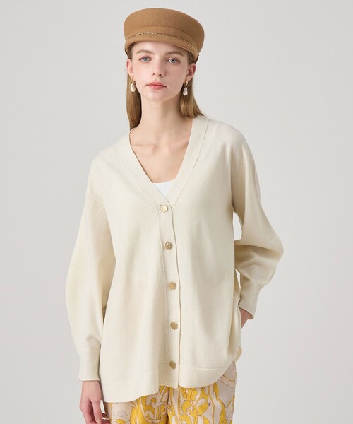 ANAYI（アナイ）の「メリノウールベルト付き カーディガン（カーディガン/ボレロ・レディース・ネイビー/オフホワイト/モカ・38/36）」の7枚目の写真