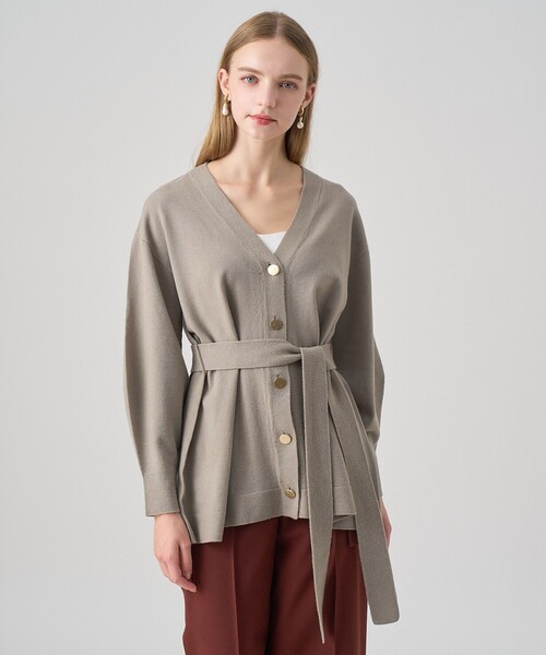 ANAYI（アナイ）の「メリノウールベルト付き カーディガン（カーディガン/ボレロ・レディース・ネイビー/オフホワイト/モカ・38/36）」の17枚目の写真