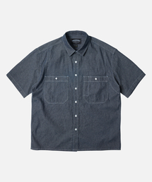 CHAMBRAY BIG POCKET HALF SHIRT _ INDIGO