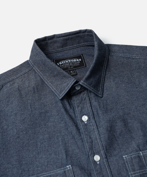 FRIZMWORKS(フリズムワークス)の「CHAMBRAY BIG POCKET HALF SHIRT _ INDIGO(シャツ/ブラウス・メンズ・その他・X-LARGE/LARGE/MEDIUM/SMALL)」の3枚目の写真