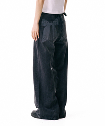 IUGAMAKARAS（イウガマカラス）の「Ribbon Denim Pants (Black)（デニムパンツ）」