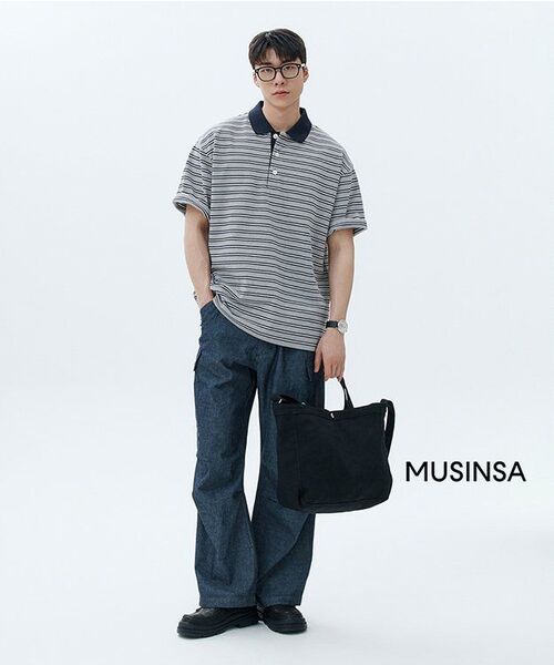 MUSINSA STANDARD（ムシンサスタンダード）の「キャンバスワイド2ウェイトートバッグ[ブラック]（トートバッグ・レディース・その他・FREE）」の10枚目の写真