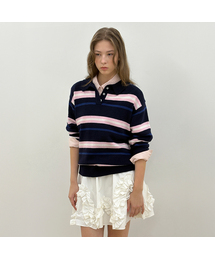 SINOON | Sinoon Striped Polo Knit (Navy)(ニット/セーター)