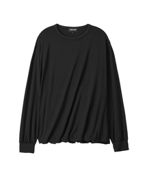 WOOALONG | Overlay Drape Long Sleeve Tee - BLACK(Tシャツ/カットソー)