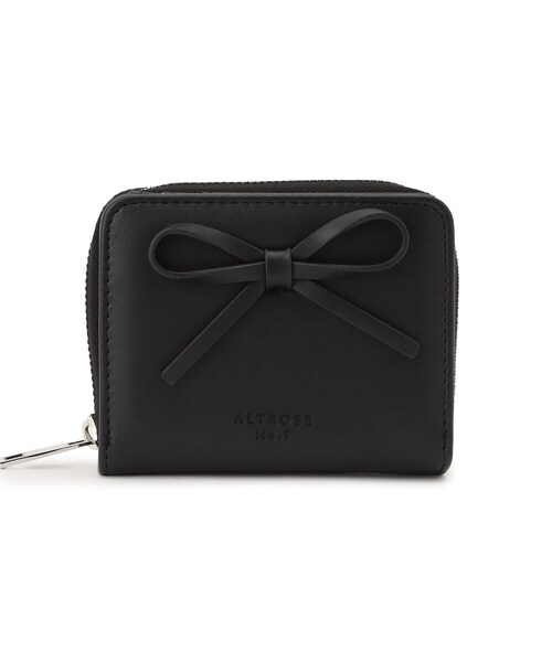 Ober Tashe(オーバータッシェ)の「【新生活・新学期】リボン二つ折り財布(財布・レディース・ブラック/シルバー/レッド系1・FREE)」の1枚目の写真