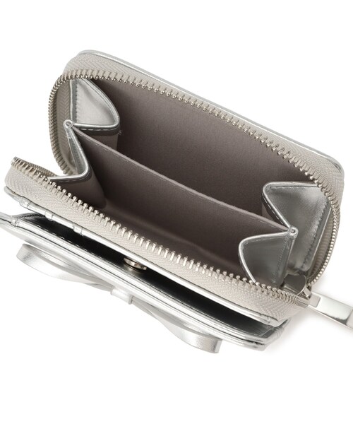 Ober Tashe(オーバータッシェ)の「【新生活・新学期】リボン二つ折り財布(財布・レディース・ブラック/シルバー/レッド系1・FREE)」の8枚目の写真