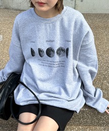 link lot | 【裏起毛】【男女兼用】アソートプリントスウェットプルオーバー ムーンプリント/ウェーブロゴ(スウェット)