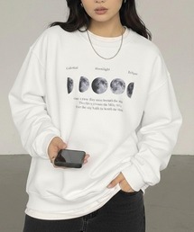 link lot（リンクロット）の「【裏起毛】【男女兼用】アソートプリントスウェットプルオーバー ムーンプリント/ウェーブロゴ（スウェット）」