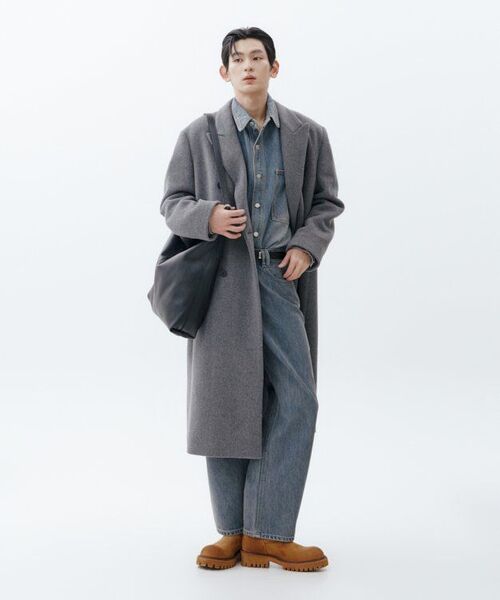 MUSINSA STANDARD（ムシンサスタンダード）の「カシミアブレンドパパショルダーダブルロングコート[ミディアムグレー]（チェスターコート・メンズ・その他・MEDIUM/LARGE/X-LARGE/XX-LARGE）」の18枚目の写真