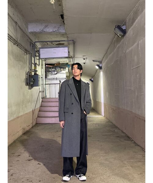 MUSINSA STANDARD（ムシンサスタンダード）の「カシミアブレンドパパショルダーダブルロングコート[ミディアムグレー]（チェスターコート・メンズ・その他・MEDIUM/LARGE/X-LARGE/XX-LARGE）」の16枚目の写真
