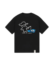 GRAVER（グレーバー）の「[UNISEX] HUMAN DRAWING FISH SMILE SHORT SLEEVE T-SHIRT_BLACK（Tシャツ/カットソー・メンズ）」