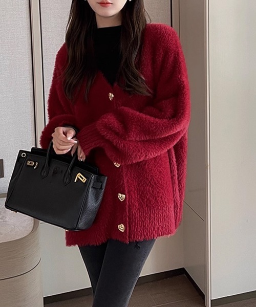 Miniministore(ミニミニストア)の「シャギーカーディガンゴールドボタン韓国風(カーディガン/ボレロ・レディース・ホワイト/ワインレッド/ブラック・FREE)」の17枚目の写真