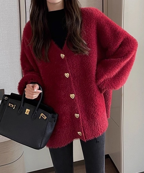 Miniministore(ミニミニストア)の「シャギーカーディガンゴールドボタン韓国風(カーディガン/ボレロ・レディース・ホワイト/ワインレッド/ブラック・FREE)」の19枚目の写真