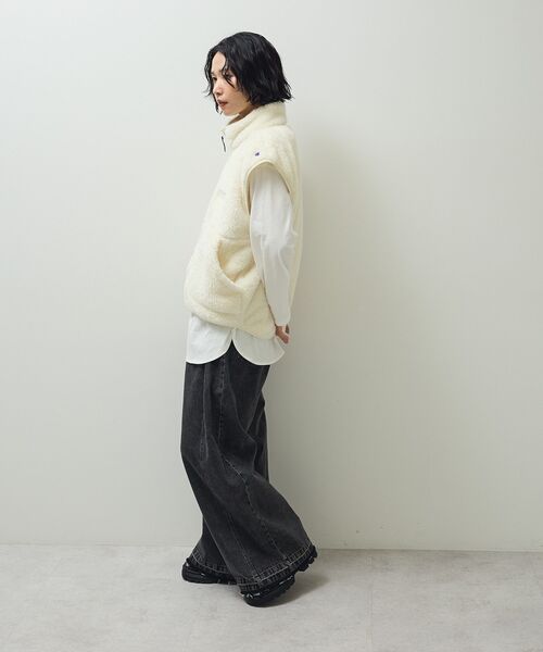 Champion（チャンピオン）の「■別注Champion シェルパフリースベスト（ベスト・レディース・オフホワイト/ブラック/ライトパープル・FREE）」の6枚目の写真