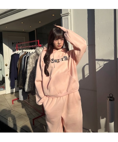 My sugar Babe（マイシュガーベイブ）の「Assort check logo hoodie（パーカー・メンズ・ピンク/ネイビー系/オフホワイト・MEDIUM/LARGE）」の8枚目の写真