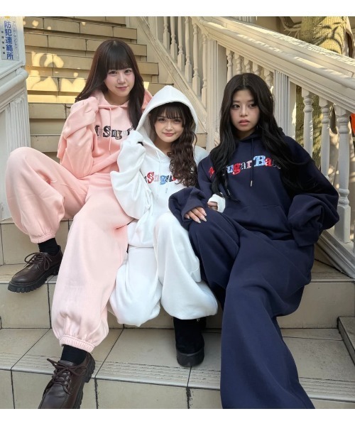 My sugar Babe（マイシュガーベイブ）の「Assort check logo hoodie（パーカー・メンズ・ピンク/ネイビー系/オフホワイト・MEDIUM/LARGE）」の9枚目の写真