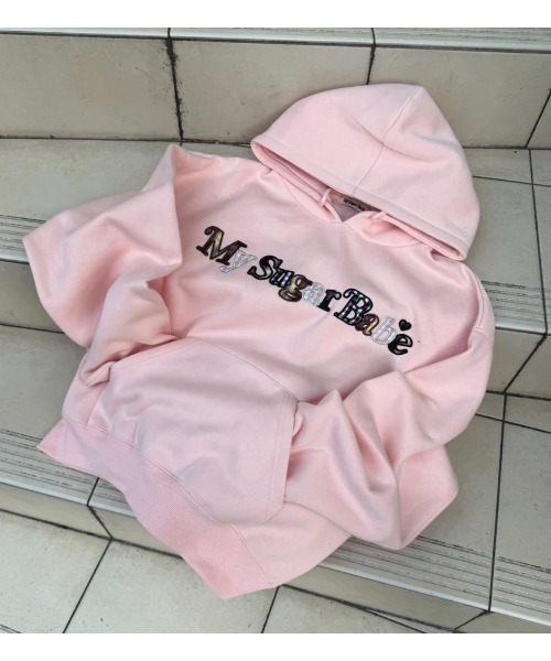 My sugar Babe（マイシュガーベイブ）の「Assort check logo hoodie（パーカー・メンズ・ピンク/ネイビー系/オフホワイト・MEDIUM/LARGE）」の14枚目の写真