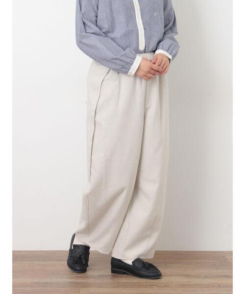 Samansa Mos2(サマンサ モスモス)の「【M/Lサイズ】サイド深タックバレルパンツ(その他パンツ・レディース・カーキ/チャコールグレー/ブルー/ベージュ・L/M)」の1枚目の写真
