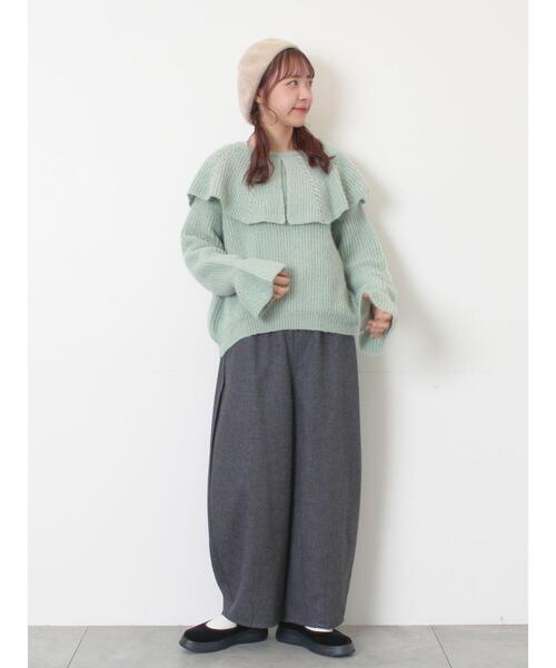 Samansa Mos2(サマンサ モスモス)の「【M/Lサイズ】サイド深タックバレルパンツ(その他パンツ・レディース・カーキ/チャコールグレー/ブルー/ベージュ・L/M)」の10枚目の写真