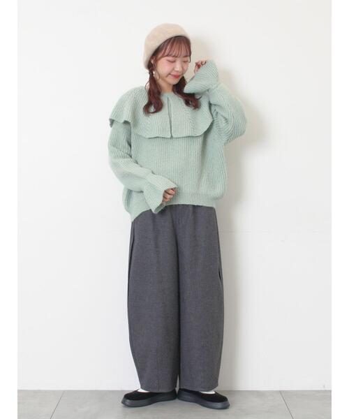 Samansa Mos2(サマンサ モスモス)の「【M/Lサイズ】サイド深タックバレルパンツ(その他パンツ・レディース・カーキ/チャコールグレー/ブルー/ベージュ・L/M)」の11枚目の写真