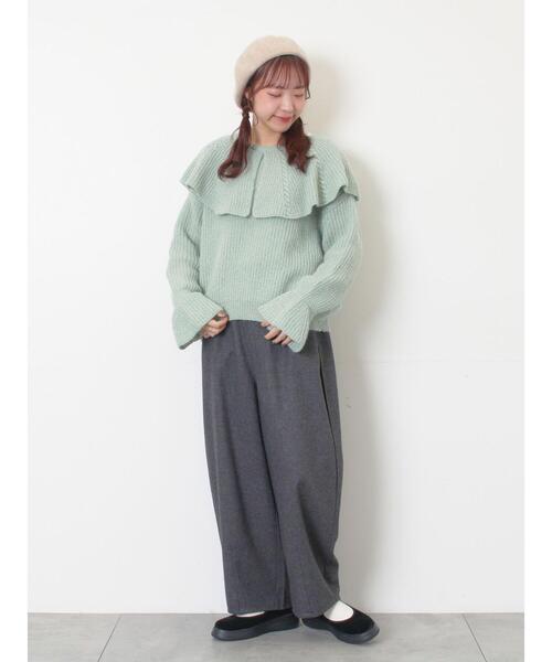 Samansa Mos2(サマンサ モスモス)の「【M/Lサイズ】サイド深タックバレルパンツ(その他パンツ・レディース・カーキ/チャコールグレー/ブルー/ベージュ・L/M)」の12枚目の写真