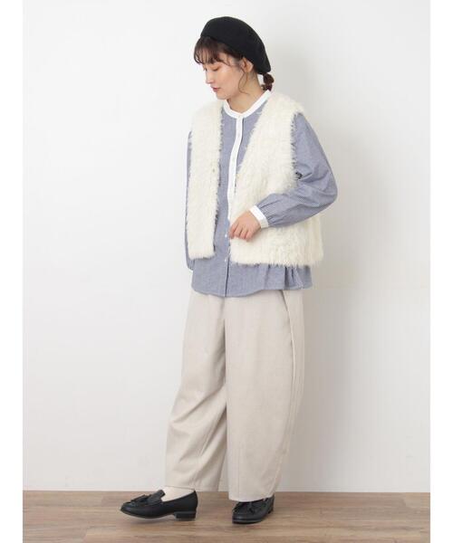 Samansa Mos2(サマンサ モスモス)の「【M/Lサイズ】サイド深タックバレルパンツ(その他パンツ・レディース・カーキ/チャコールグレー/ブルー/ベージュ・L/M)」の15枚目の写真