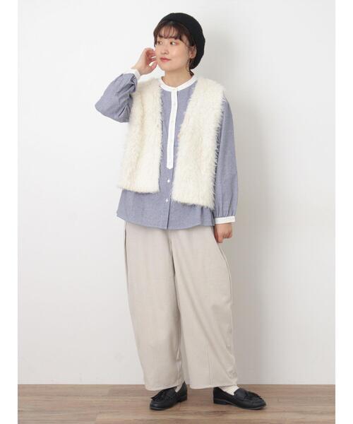 Samansa Mos2(サマンサ モスモス)の「【M/Lサイズ】サイド深タックバレルパンツ(その他パンツ・レディース・カーキ/チャコールグレー/ブルー/ベージュ・L/M)」の16枚目の写真