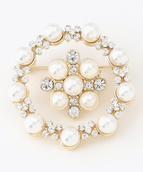 ANY(エニィ)の「【3WAY】セットパールブローチ(マフラー・レディース・ゴールド系/シルバー系・F)」の1枚目の写真