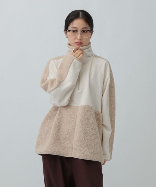 LEPSIM(レプシィム)の「ボア切り替えZIPプルオーバー 601683(その他トップス・レディース・グレー/ブラウン/アイボリー・FREE)」の2枚目の写真