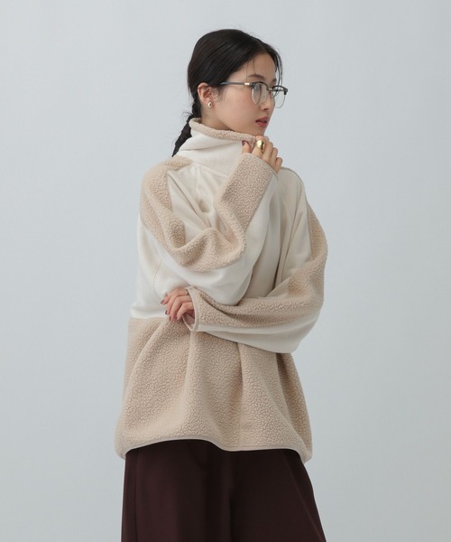 LEPSIM(レプシィム)の「ボア切り替えZIPプルオーバー 601683(その他トップス・レディース・グレー/ブラウン/アイボリー・FREE)」の5枚目の写真