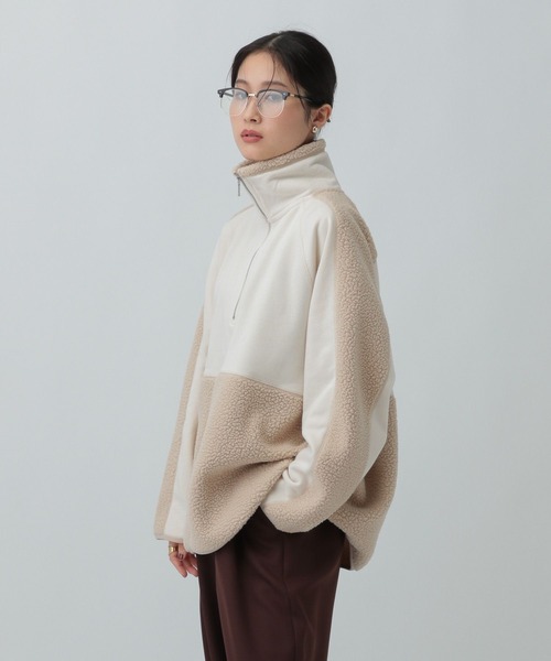 LEPSIM(レプシィム)の「ボア切り替えZIPプルオーバー 601683(その他トップス・レディース・グレー/ブラウン/アイボリー・FREE)」の6枚目の写真