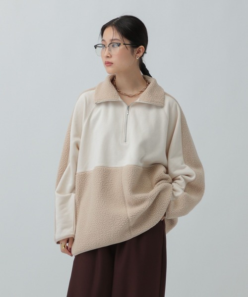 LEPSIM(レプシィム)の「ボア切り替えZIPプルオーバー 601683(その他トップス・レディース・グレー/ブラウン/アイボリー・FREE)」の8枚目の写真