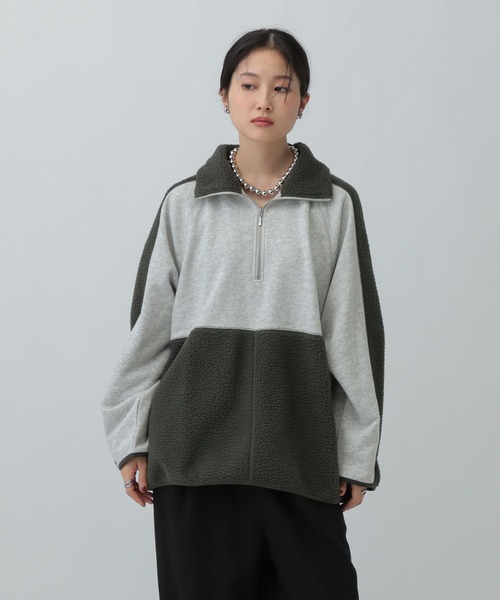 LEPSIM(レプシィム)の「ボア切り替えZIPプルオーバー 601683(その他トップス・レディース・グレー/ブラウン/アイボリー・FREE)」の13枚目の写真