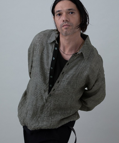 EGO TRIPPING(エゴトリッピング)の「ms6335- LINENSHEER POLO ポロシャツ(666605)(ポロシャツ・メンズ・ブラック/ハウンドトゥース・46/48)」の18枚目の写真